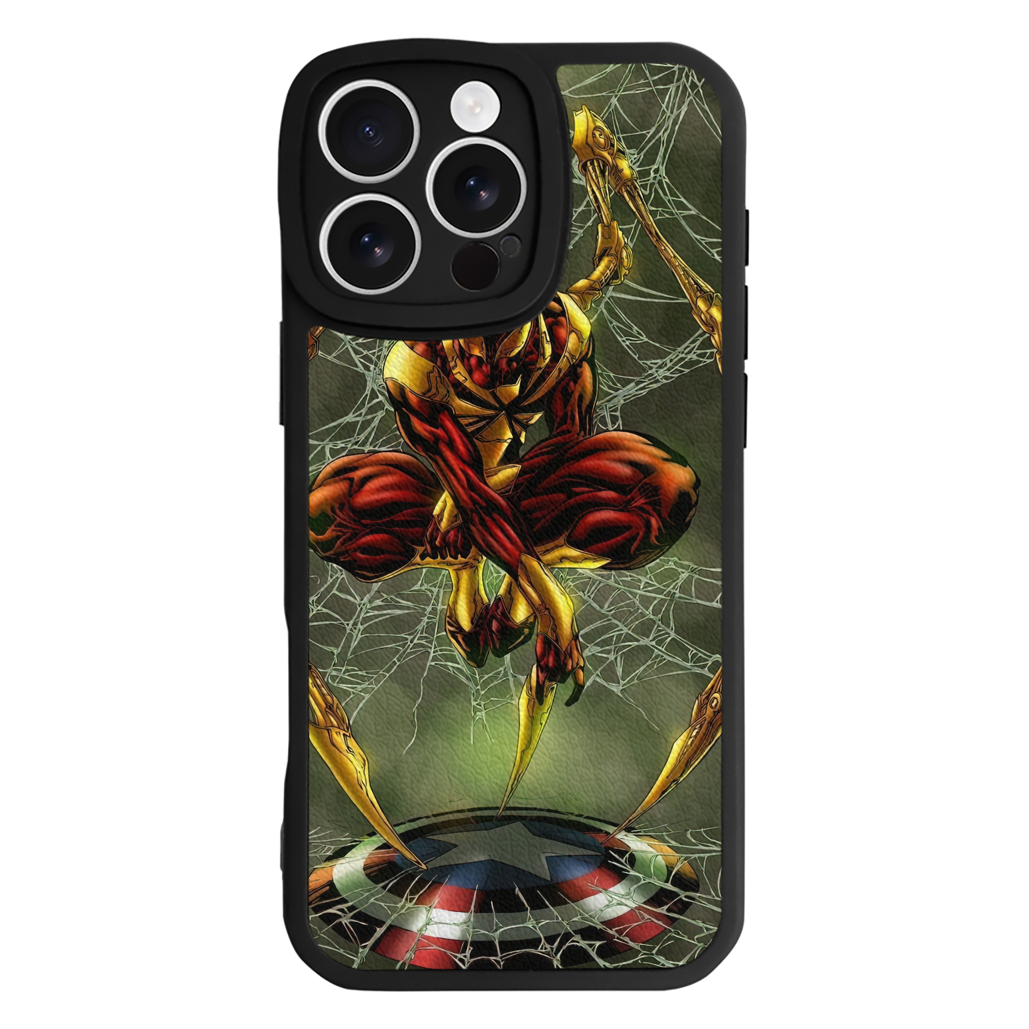 （画像用） Spider Man スパイダーマン 【iPhone 16シリーズ対応】シリコンスマホケース（レザー調） 材質：シリコン